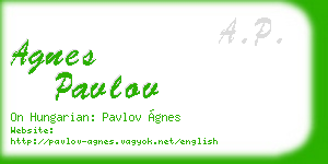 agnes pavlov business card