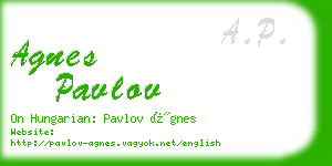 agnes pavlov business card